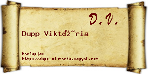 Dupp Viktória névjegykártya